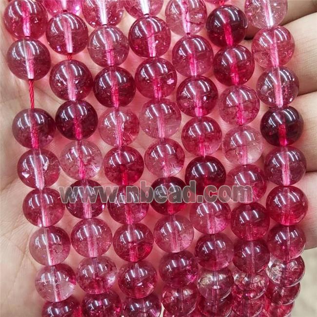 Red Crystal Glass Beads Smooth Round