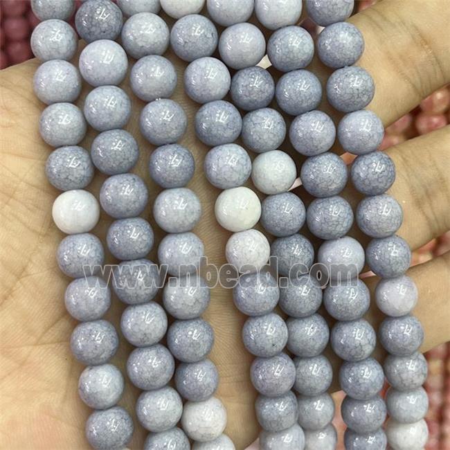 Ceramic Glass Beads Smooth Round Gray