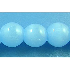 round milk-blue Glass Bead