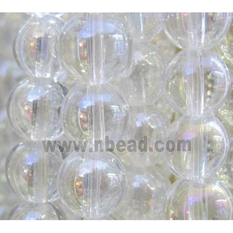 round glass crystal beads, AB color electroplated