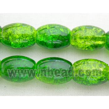 Crackel Oval Glass Beads