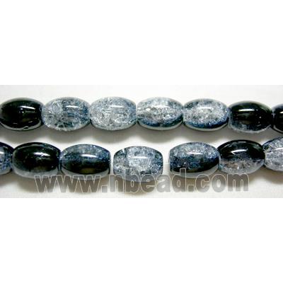 Crackel Oval Glass Beads