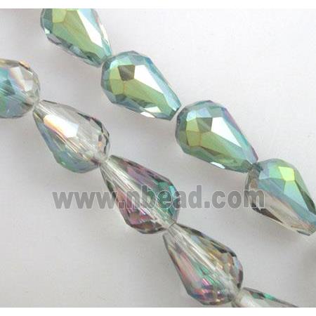 chinese crystal glass bead, faceted drip