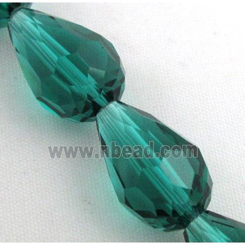 chinese crystal glass bead, faceted teardrop