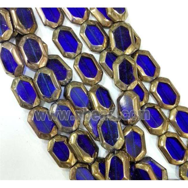 gold-copper-plated glass bead, flat