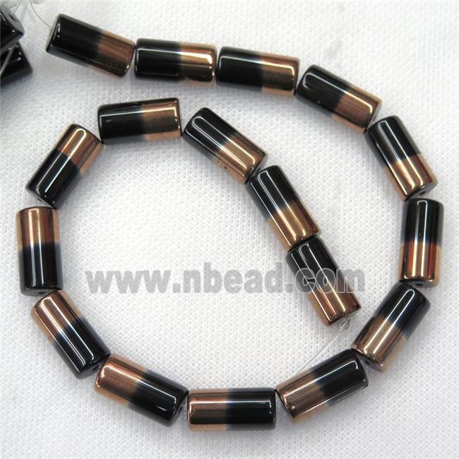black Jadeite Glass tube beads