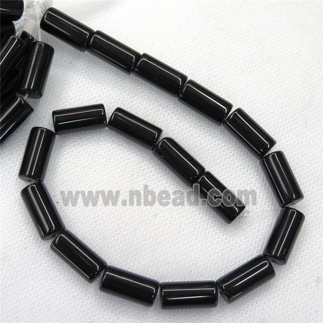 black Jadeite Glass tube beads
