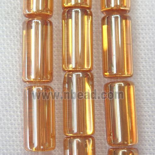 goldchampagne Crystal Glass tube beads