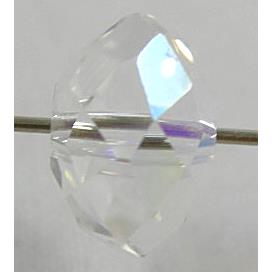 Chinese Crystal Beads, Faceted Rondelle, Clear