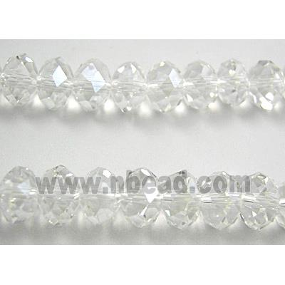 Chinese Crystal Beads, Faceted Rondelle, Clear