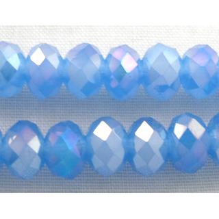 Chinese Crystal Beads, Faceted Rondelle, blue AB color