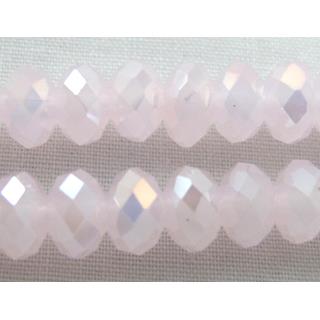 Chinese Crystal Beads, Faceted Rondelle, pink AB color