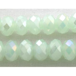 Chinese Crystal Beads, Faceted Rondelle, light green AB color