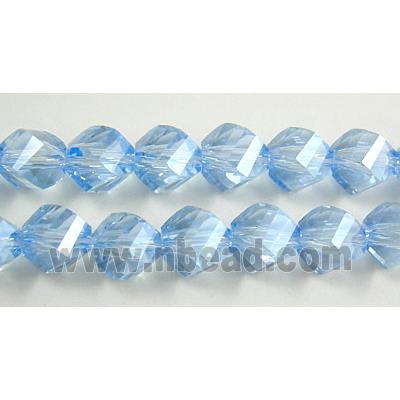 Chinese Crystal Beads, Twist, Blue