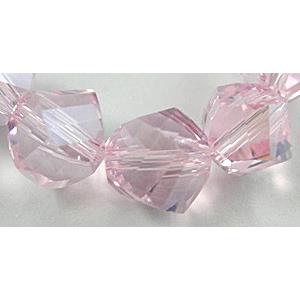 Chinese Crystal Beads, Twist, Pink