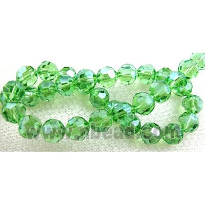 Chinese Crystal Beads, Faceted Round, Green