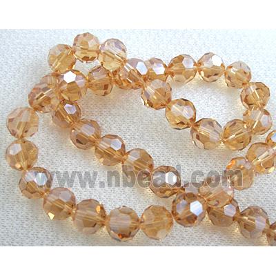 Chinese Crystal Beads, Faceted Round, Gold champagne