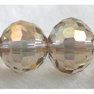 Crystal Glass Beads, 96 faceted round, Champagne AB color