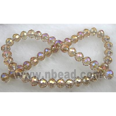 Crystal Glass Beads, 96 faceted round, Champagne AB color