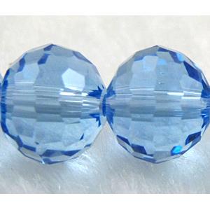 Glass Crystal Beads, faceted round, sky-blue