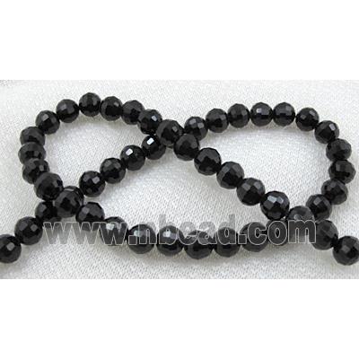 black Chinese Crystal Glass Beads, 96 faceted round