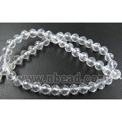 Crystal Glass Beads, 96 faceted round, Clear