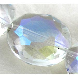 Crystal Glass Beads, faceted, Clear AB color