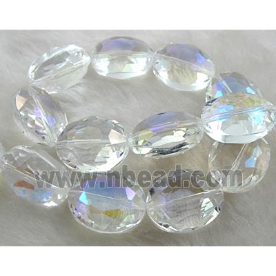 Crystal Glass Beads, faceted, Clear AB color