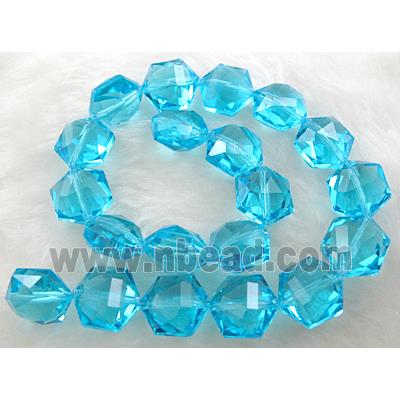 aqua Crystal Glass Beads,  faceted