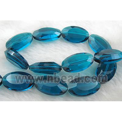 Crystal Glass Beads, faceted, peacock blue