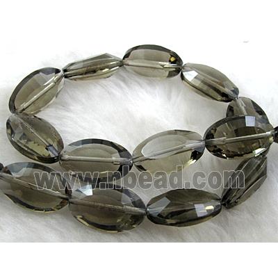Crystal Glass Beads, faceted, Gray