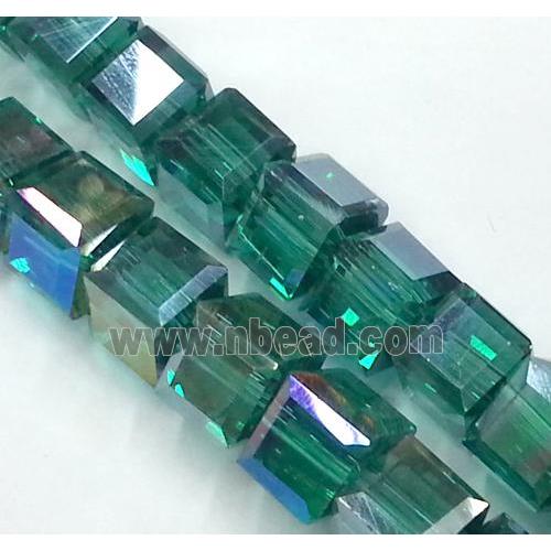 Chinese crystal glass bead, faceted cube