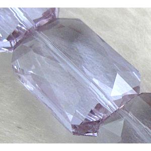 Crystal Glass Beads, faceted rectangle, Mix color