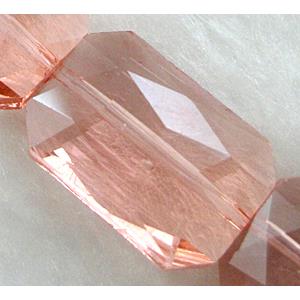 Crystal Glass Beads, faceted rectangle, Mix color