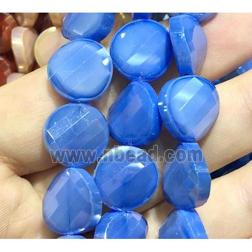 skyblue chinese crystal glass bead, faceted twist