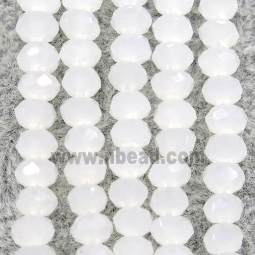 white chinese crystal glass beads, faceted rondelle