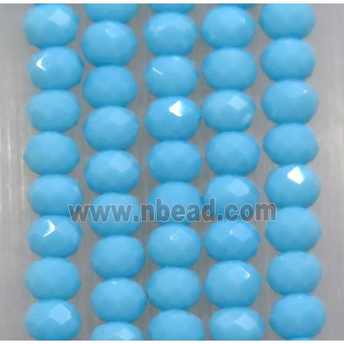 blue chinese crystal glass beads, faceted rondelle