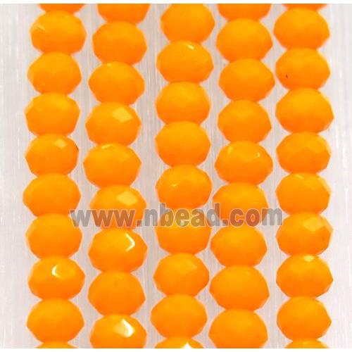 orange chinese crystal glass beads, faceted rondelle