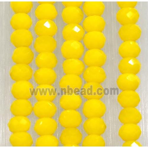 yellow chinese crystal glass beads, faceted rondelle