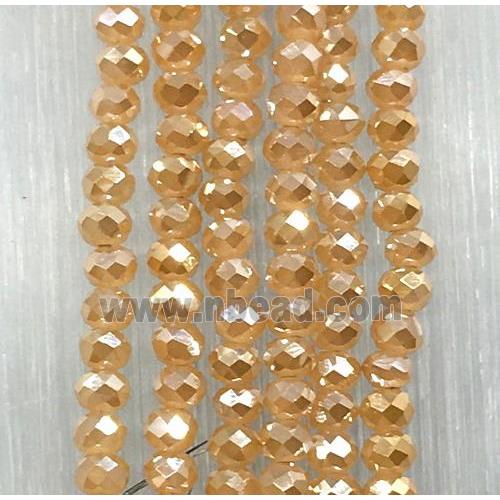 goldchampagne chinese crystal glass beads, faceted rondelle