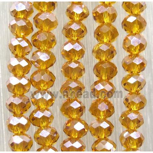 orange chinese crystal glass beads, faceted rondelle