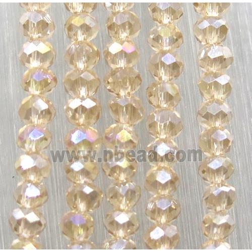 champagne chinese crystal glass beads, faceted rondelle