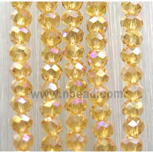 champagne chinese crystal glass beads, faceted rondelle