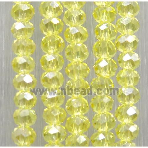 yellow chinese crystal glass beads, faceted rondelle