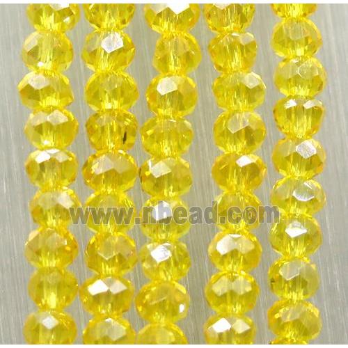 gold chinese crystal glass beads, faceted rondelle