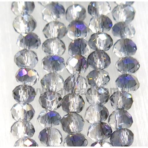 chinese crystal glass bead, faceted rondelle, purple rainbow