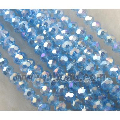 Chinese Crystal Beads, Faceted Round, blue AB color