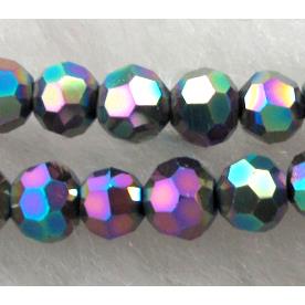Chinese Glass Crystal Beads, Faceted Round, rainbow