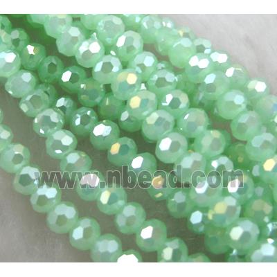 Chinese Crystal Beads, Faceted Round, green AB-color