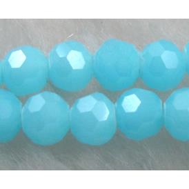 Chinese Crystal Beads, Faceted Round, Aqua